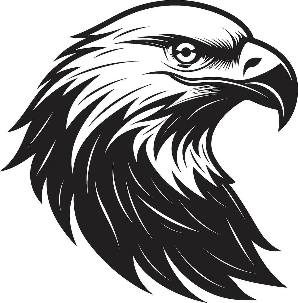 monarque de le ciels noir logo avec Aigle icône noir et féroce Aigle vecteur symbole