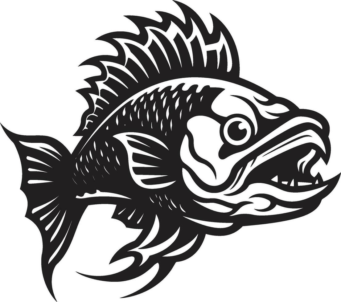 océanique ouverture poisson squelette logo icône translucide trésors poisson icône logo conception vecteur