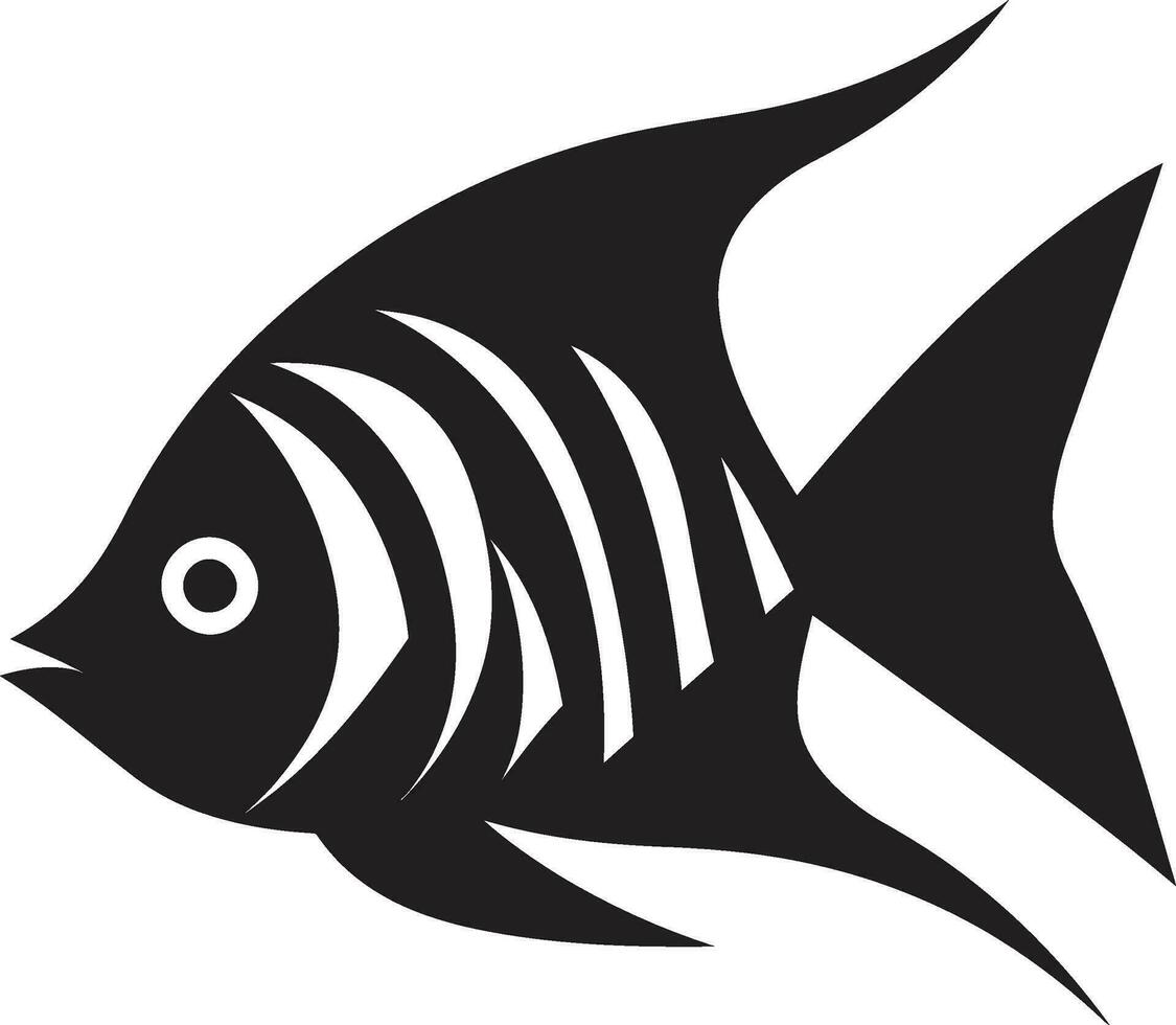 poisson ange silhouette emblème noir beauté poisson ange élégance noir vecteur logo