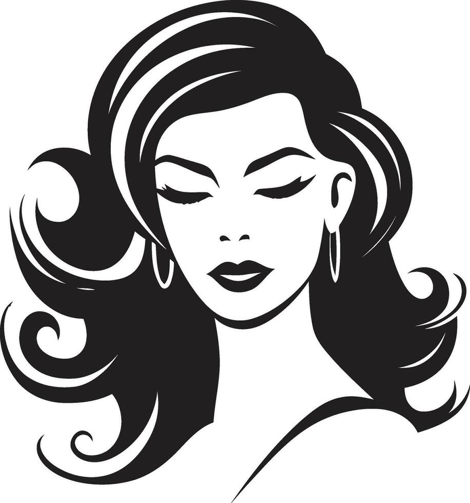 mystique élégance vecteur icône avec une les femmes visage éternel sérénité logo conception avec noir femelle visage