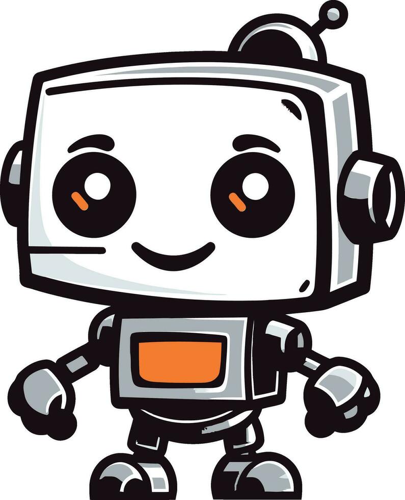le robot vagabond une élégant mascotte sentinelle cosmique le commandant une mini vecteur robot
