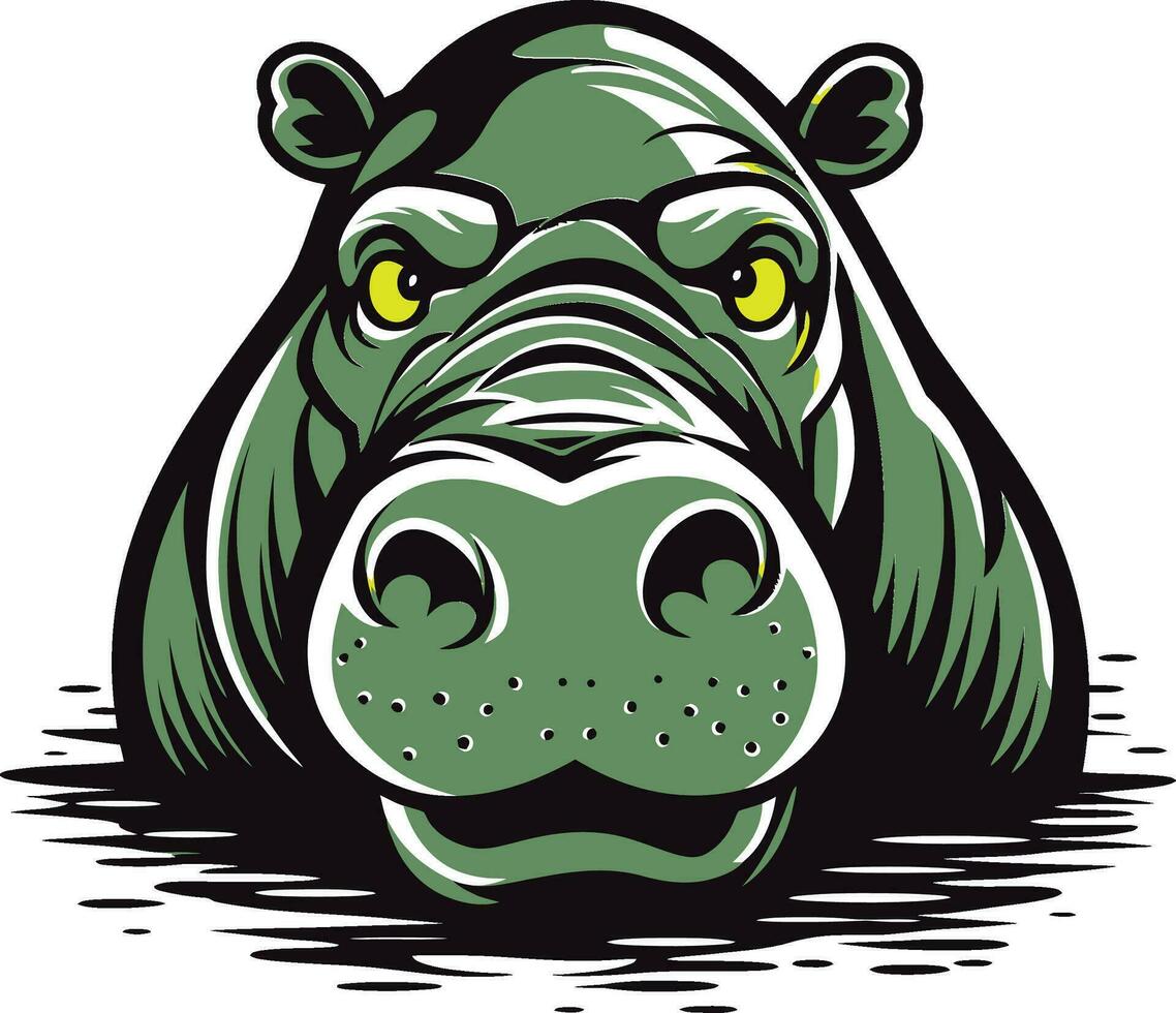 moderne noir hippopotame logo hippopotame emblème pour votre marque vecteur