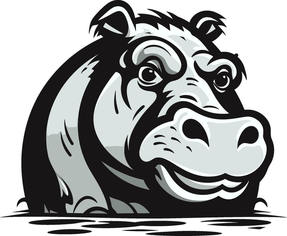 hippopotame emblème pour moderne l'image de marque hippopotame silhouette dans vecteur art