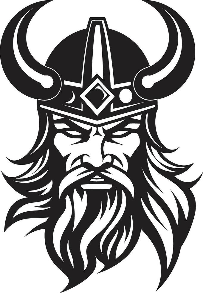 valhallas Gardien une Divin viking emblème glacial maraudeur une viking icône de la glace vecteur