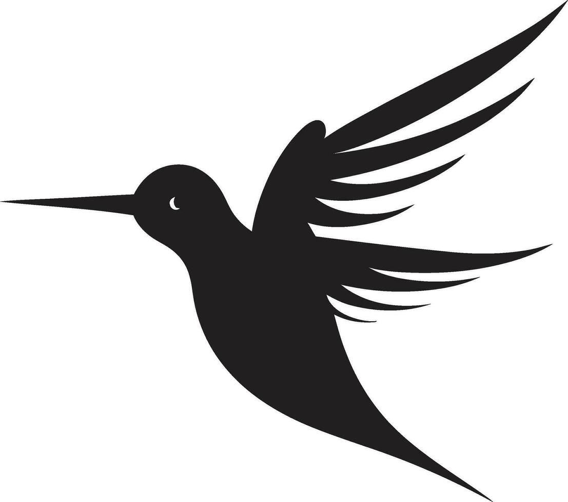 colibri profil dans contemporain art moderne noir colibri logo vecteur