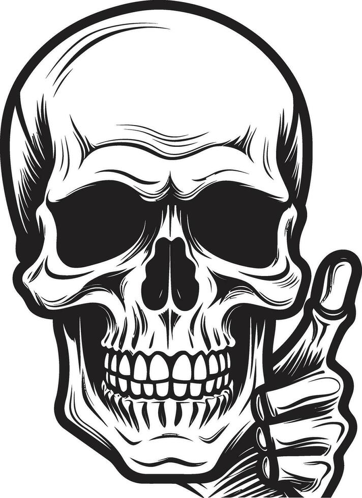 sinistre crâne silhouette énigmatique art ombragé sourire une noir vecteur crâne emblème