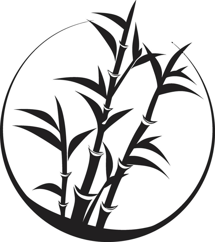 botanique excellence noir bambou plante dans vecteur Naturel beauté dévoilé noir logo avec bambou