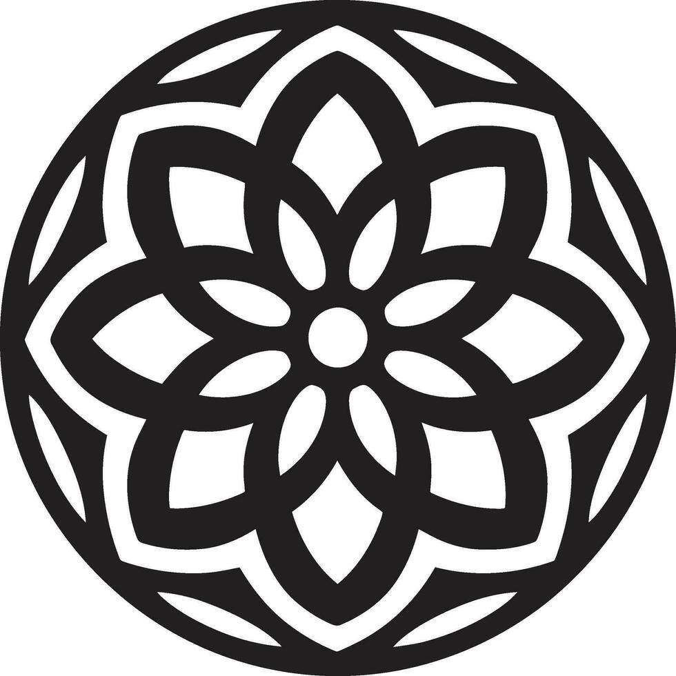 vecteur arabesque harmonie noir floral logo la maîtrise exquis géométrique motifs arabe floral icône dans noir