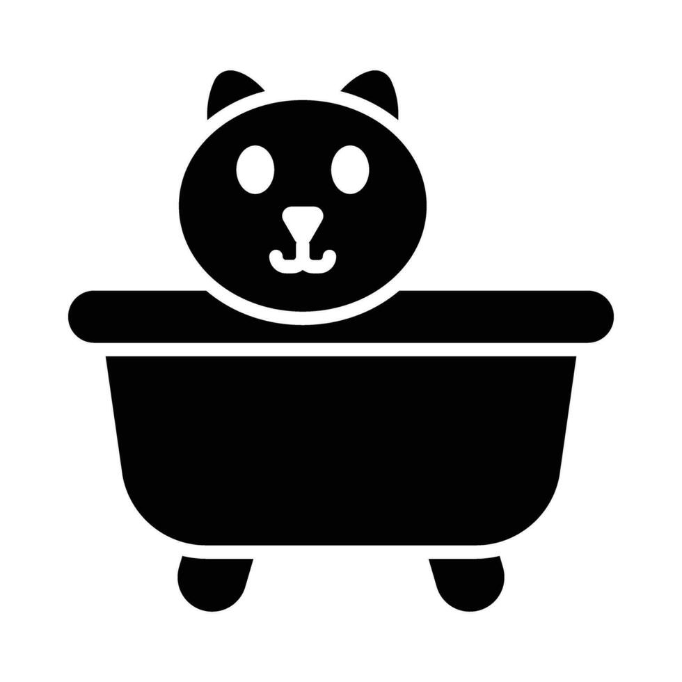 chat une baignoire vecteur glyphe icône pour personnel et commercial utiliser.