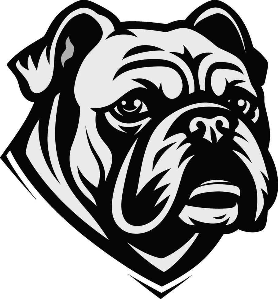 courageux canin bouledogue conception emblème élégance dans noir bouledogue logo excellence vecteur