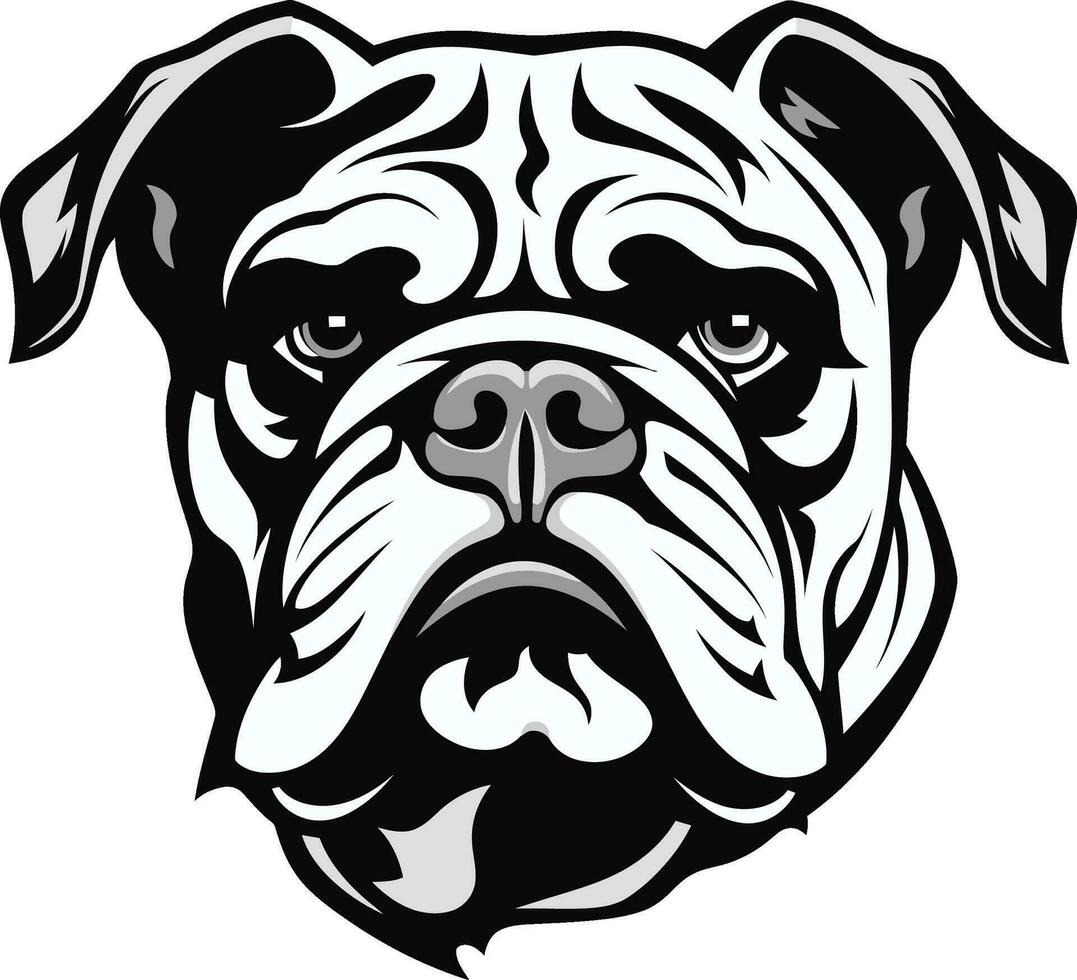 royal chien art bouledogue dans noir vecteur icône audacieux et sans peur noir logo avec bouledogue