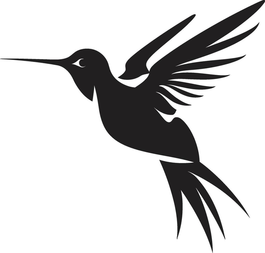 colibri silhouette dans vecteur art majestueux colibri icône conception