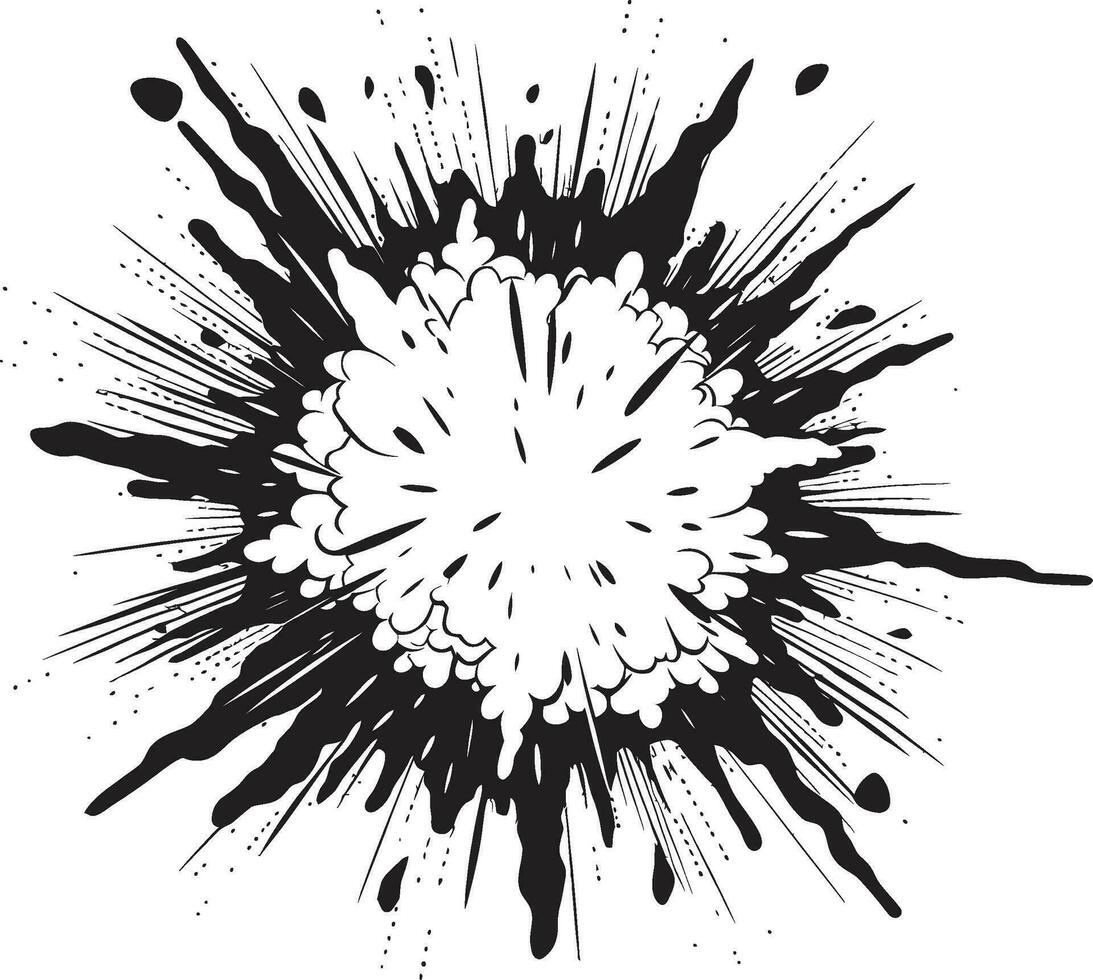 palpitant explosion bande dessinée logo dans noir dynamique panne noir vecteur icône