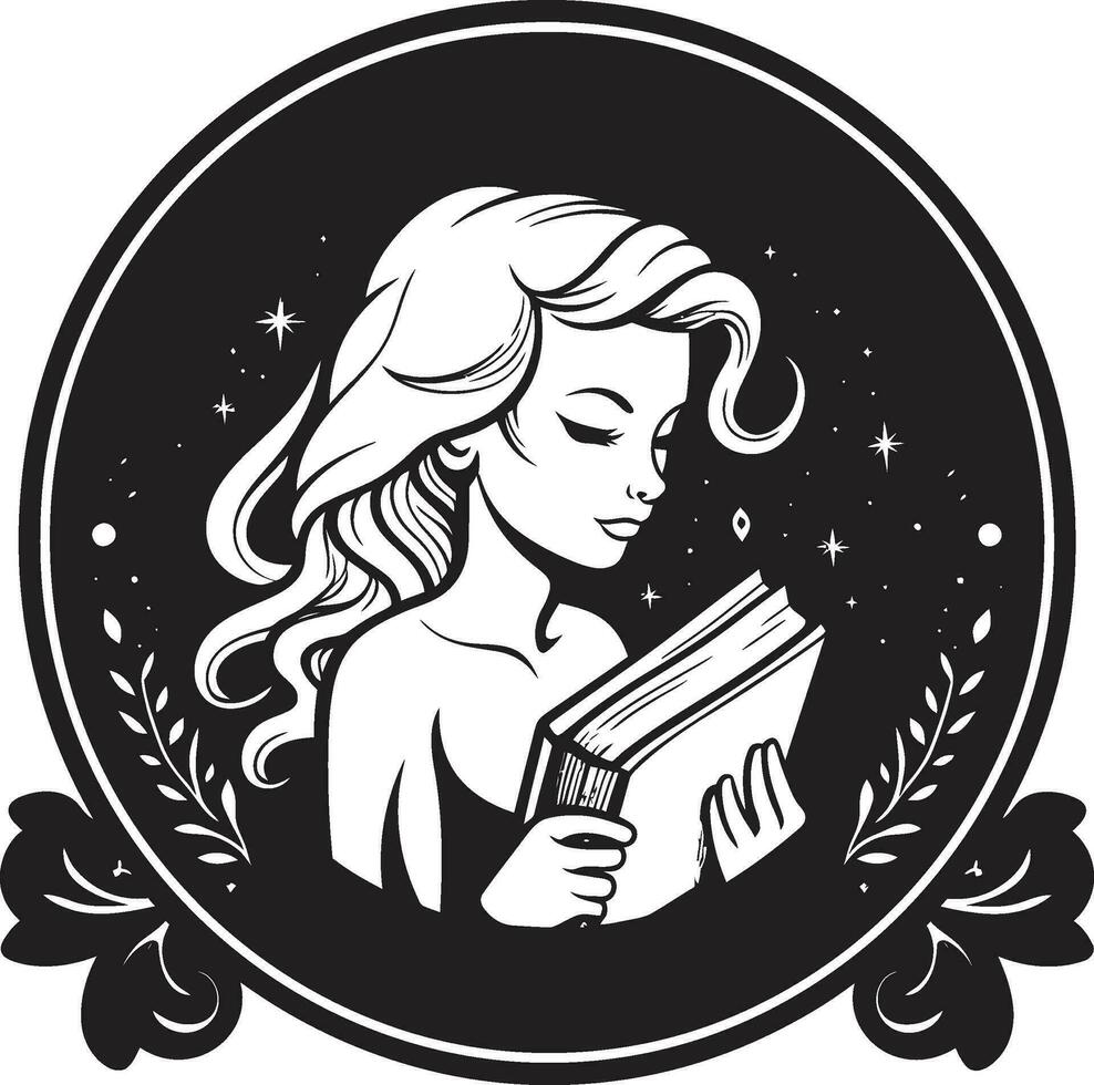 éducatif talent artistique femelle prof et vecteur livre artisanat sagesse femme guides avec livre logo conception