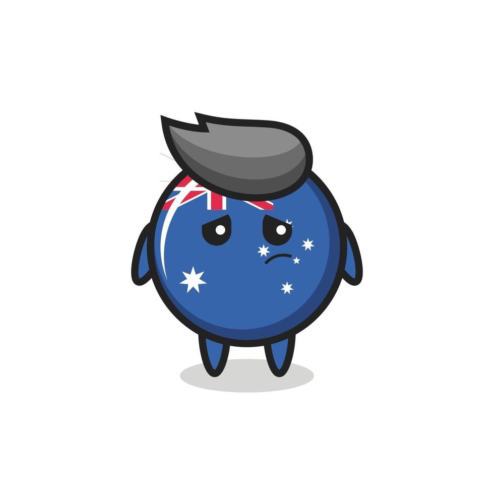 le geste paresseux du personnage de dessin animé d'insigne de drapeau australien vecteur