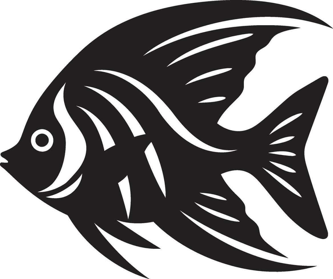 poisson ange silhouette icône noir logo beauté vecteur poisson ange logo mystérieux noir charme