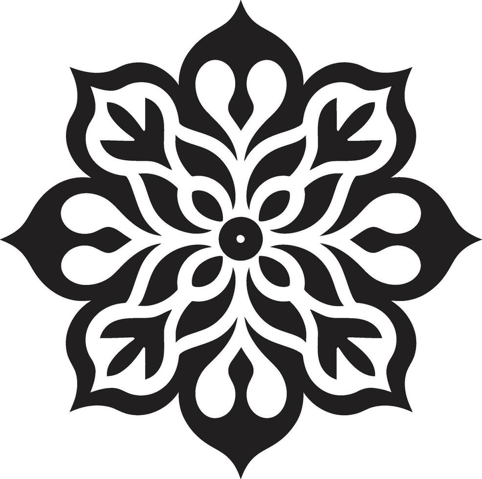 iconique motifs arabe floral emblème dans noir floral la fusion arabe carrelage vecteur conception