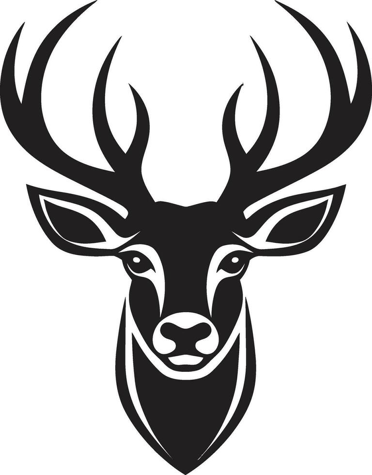 le essence de la nature noir vecteur cerf logo noir cerf icône une moderne faune chef-d'oeuvre