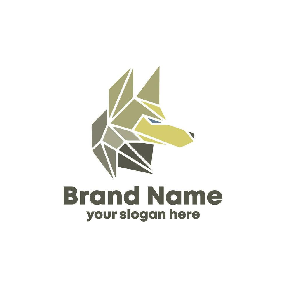 Loup logo conception dans pop art style vecteur