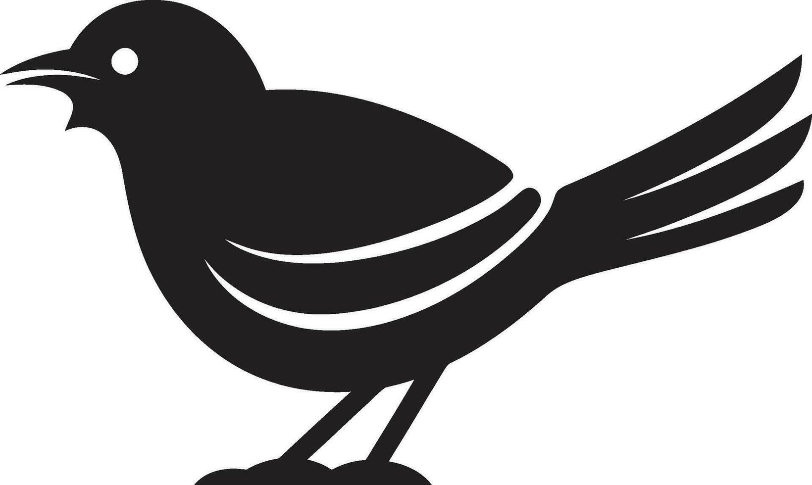 corbeaux perchoir icône moineau sérénité emblème vecteur