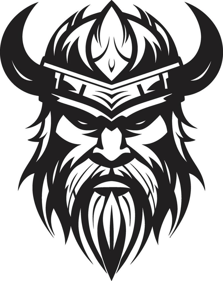 ébène conquérant une viking chef dans vecteur raiders de le Nord une viking logo de Puissance