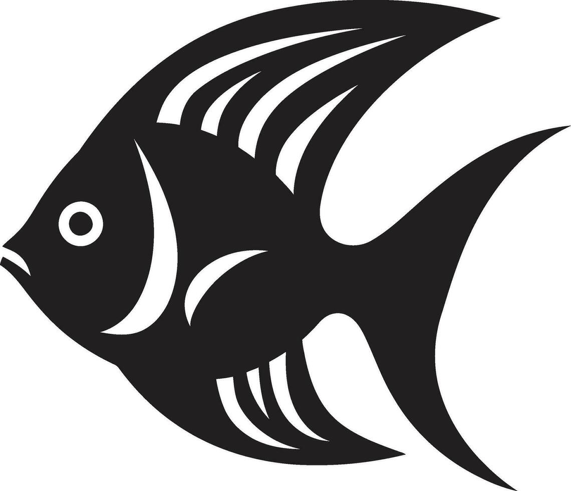 noir beauté déchaîné poisson ange vecteur logo poisson ange élégance noir logo vecteur