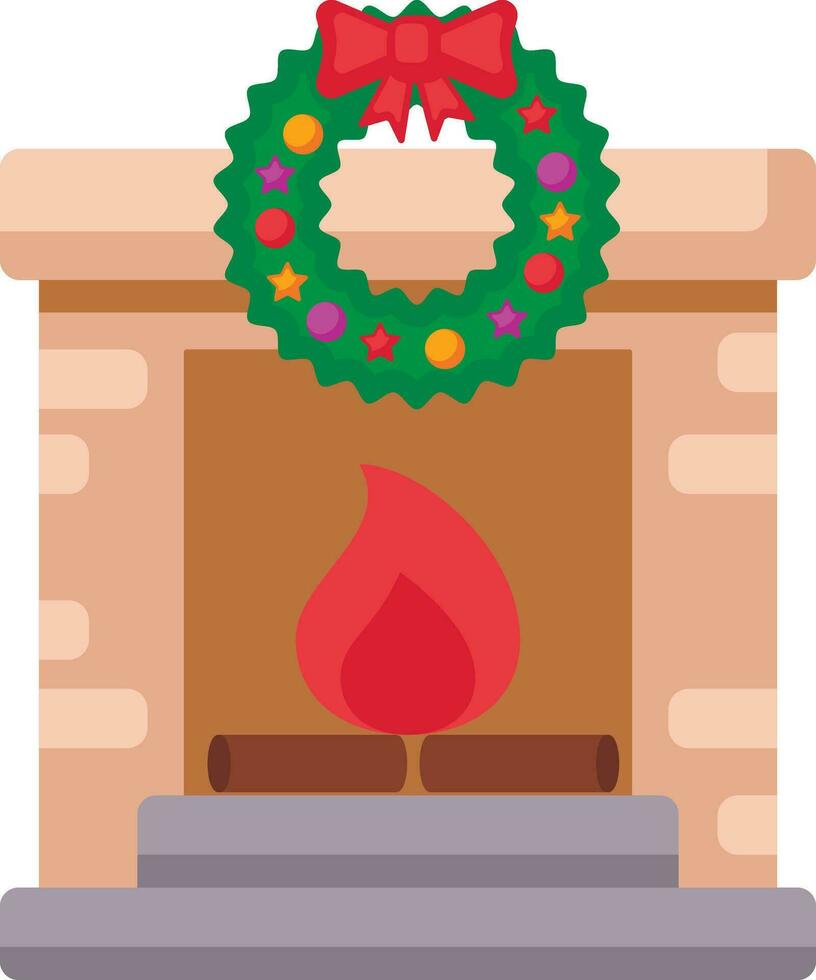 Accueil cheminée dans Noël icône illustrateur vecteur