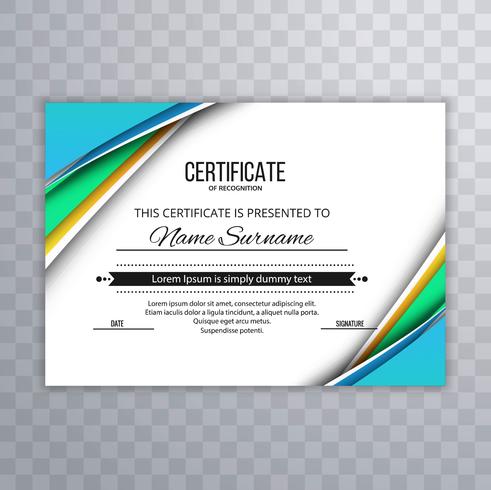 Modèle de diplôme certificat abstrait prime prime design vecteur