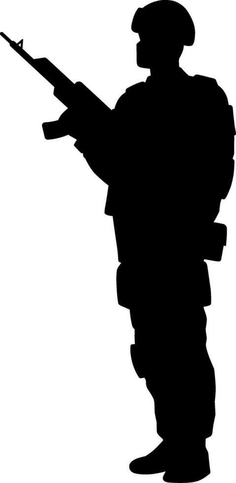 soldats silhouette vecteur illustration. militaire soldat graphique Ressources pour icône, symbole, ou signe. soldat silhouette pour militaire, armée, sécurité, guerre ou la défense