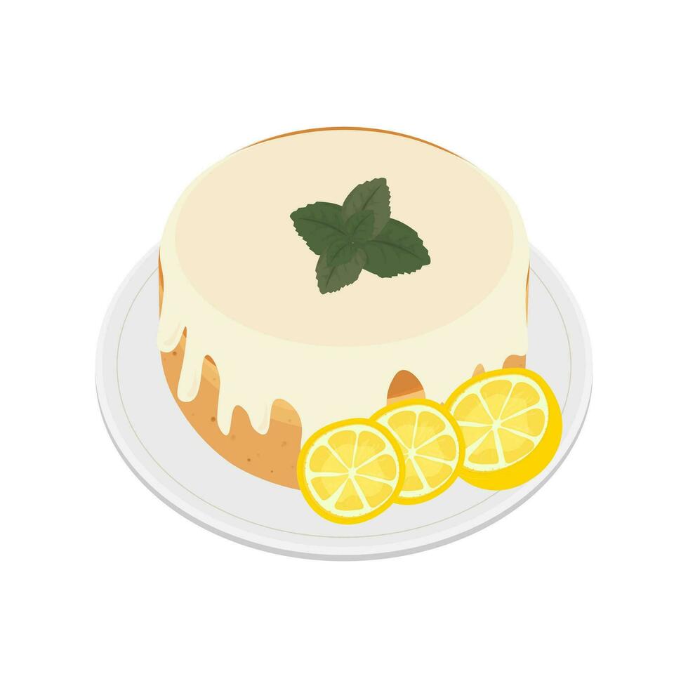 logo illustration vecteur de citron mousseline de soie gâteau