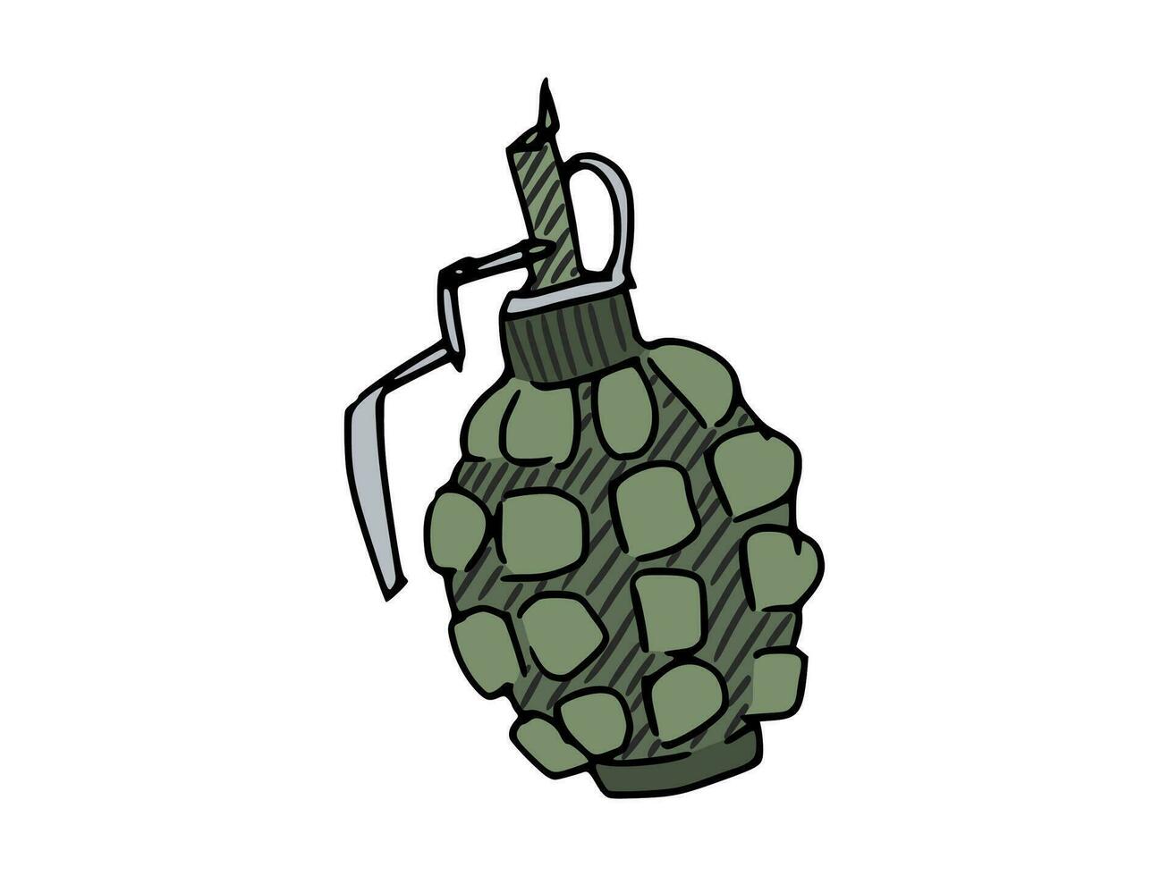 grenade Facile dessin dans griffonnage esquisser style Nouveau vecteur