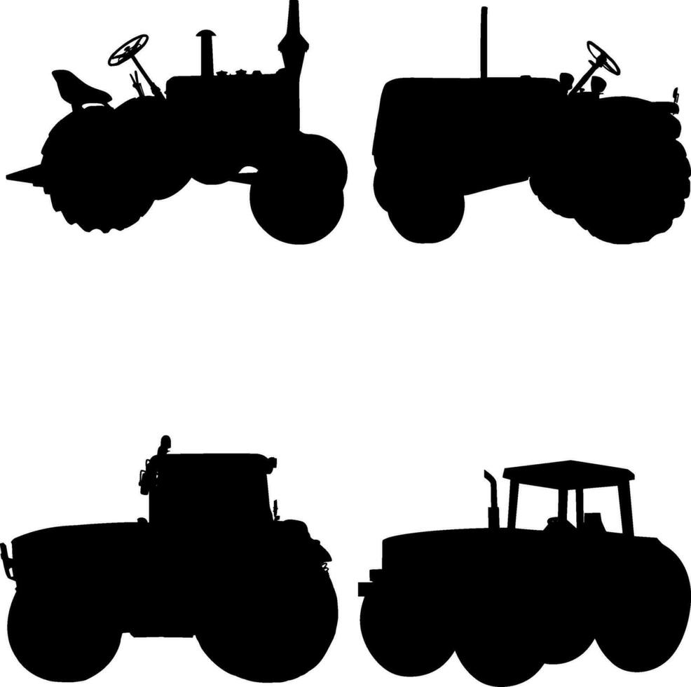 tracteur silhouette vecteur sur blanc Contexte