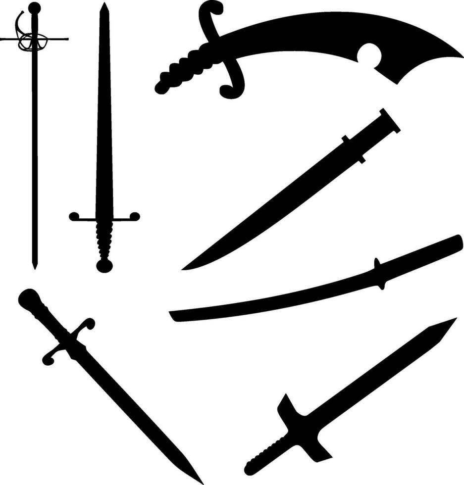 épée silhouette vecteur sur blanc Contexte
