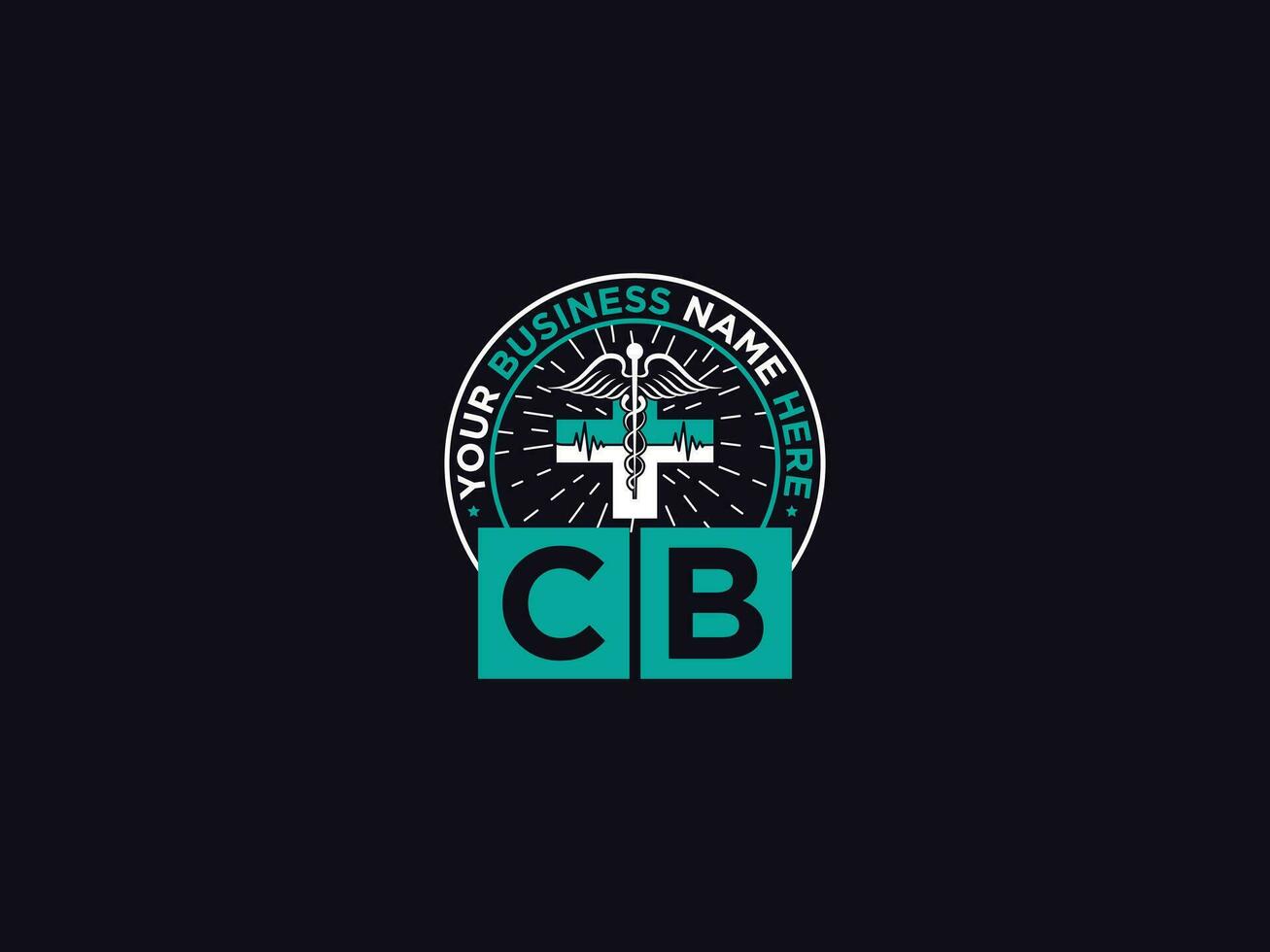 moderne entendu cb logo icône, minimaliste cb médical lettre icône pour vous vecteur