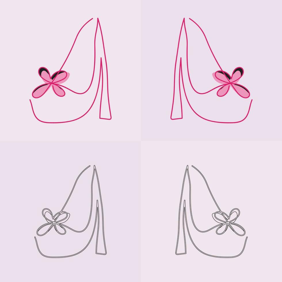 haute talons chaussure vecteur icône, aux femmes chaussure glyphe icône. symbole, logo illustration.femme des chaussures vecteur Icônes isolé sur rose fond.mode chaussure design.chaussures collection