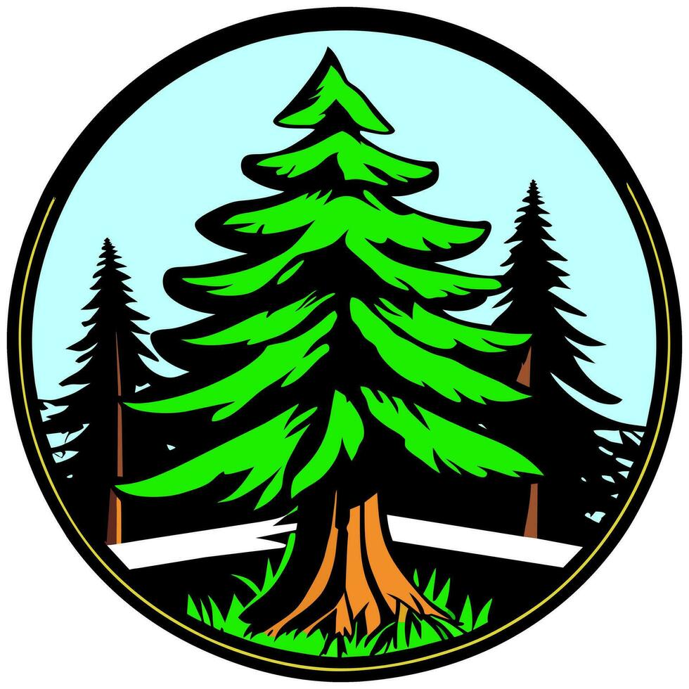 pin arbre forêt Noël illustration vecteur