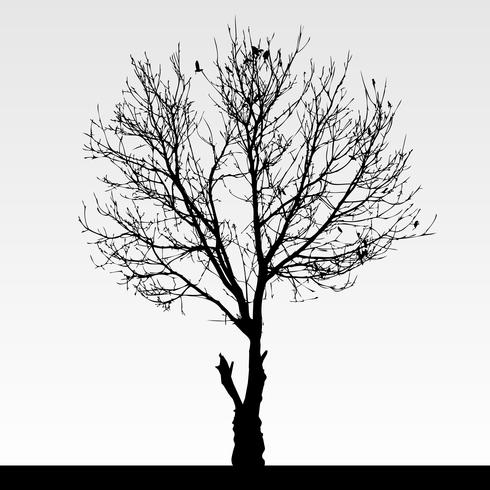Silhouette d&#39;arbre mort sec. vecteur