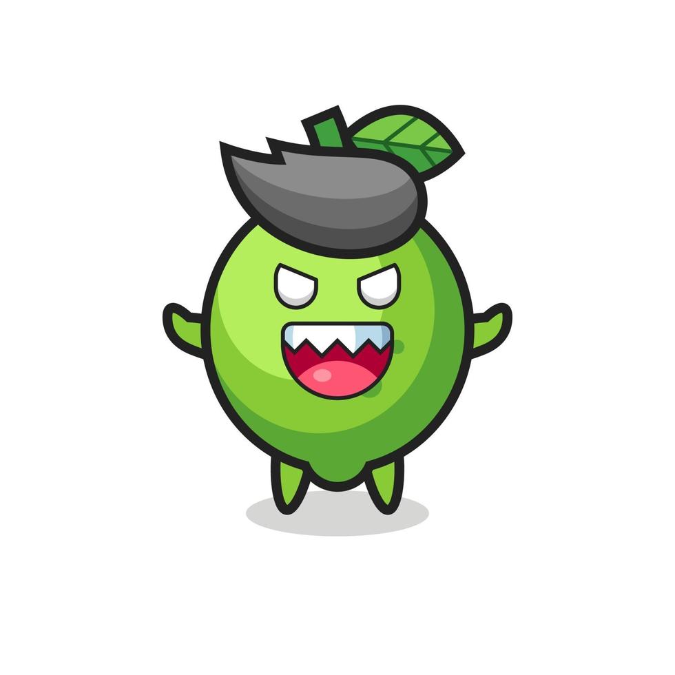 illustration du personnage de mascotte de citron vert maléfique vecteur