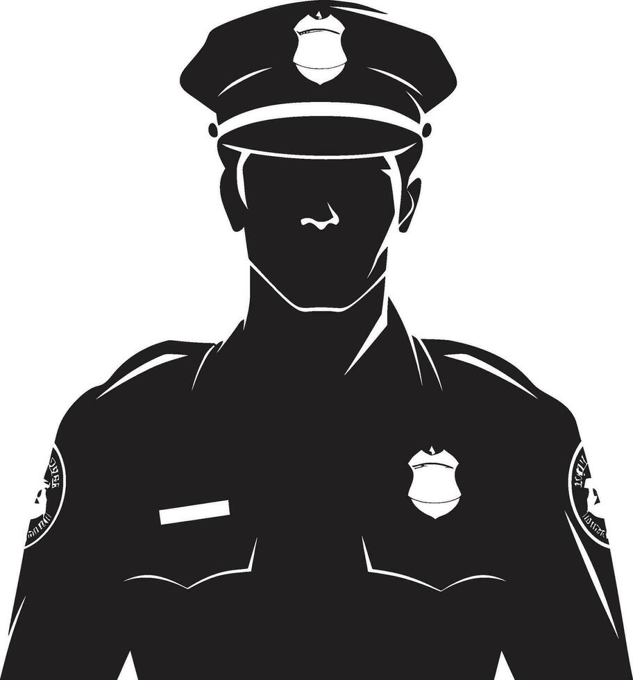 patrouiller le pixels police officier vecteur talent artistique vecteur badge de honneur police officier art