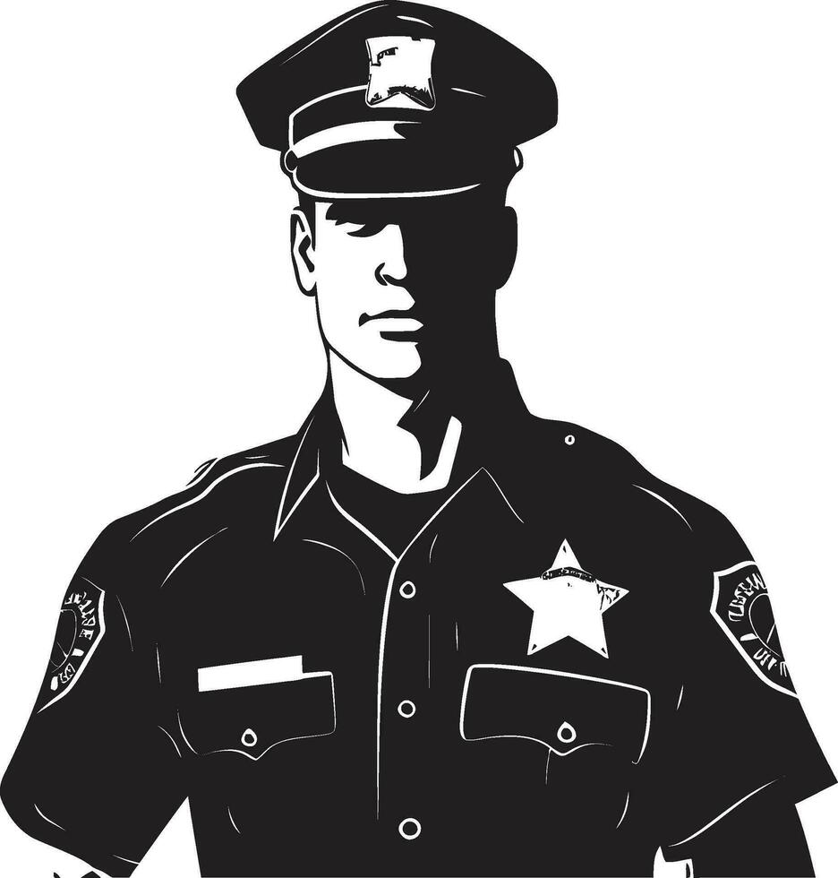Justice illustré dans vecteur police officier art gardiens de le paix vecteur art de police officiers