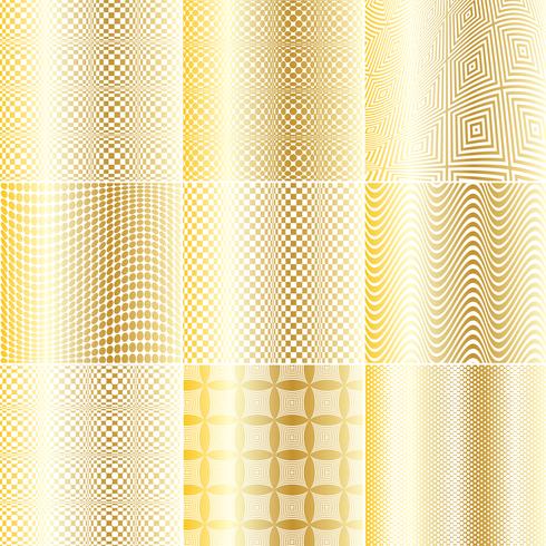 Motifs Op Art Or et Blanc vecteur