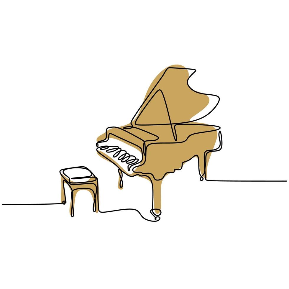 un instrument de musique pour piano dessin au trait continu vecteur