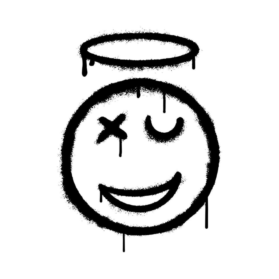vaporisateur peint graffiti vaporisateur ange emoji icône isolé sur blanc Contexte. vecteur