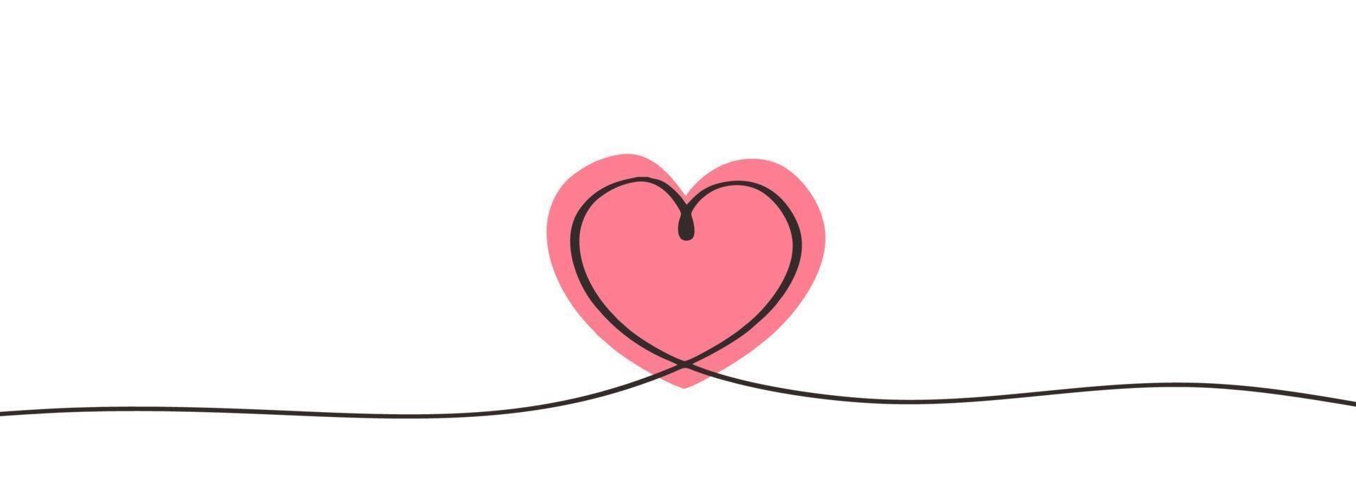 icône de coeur continu un dessin au trait concept de minimalisme de l'amour. vecteur