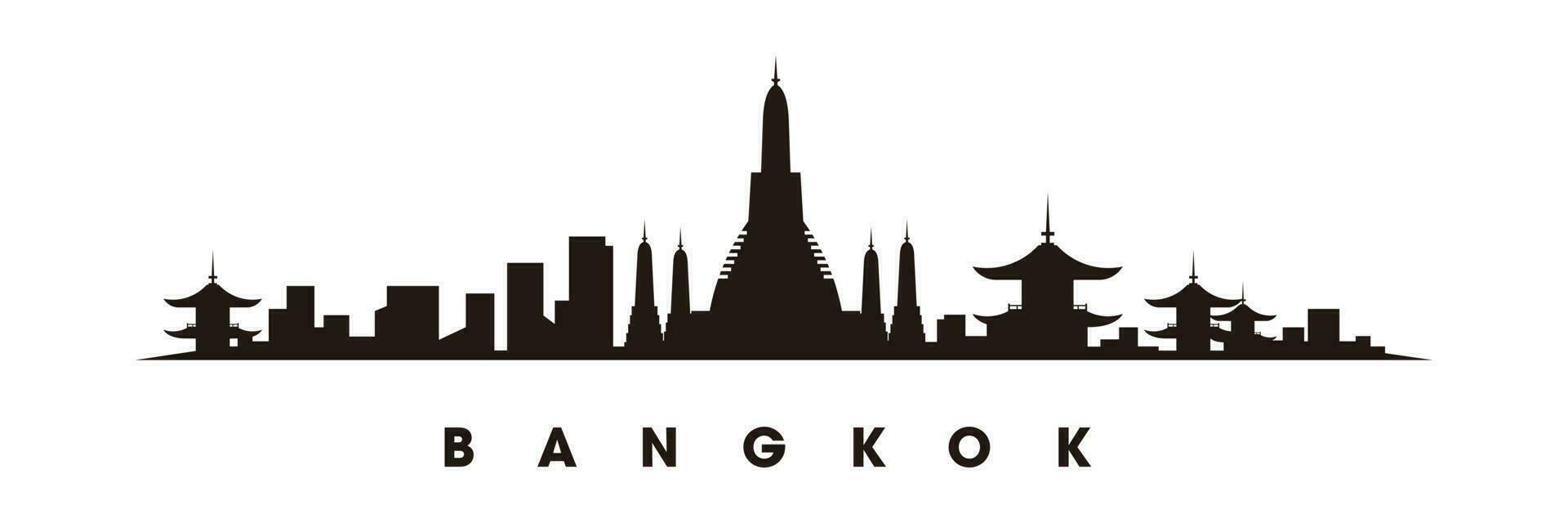 Bangkok horizon et Repères silhouette vecteur