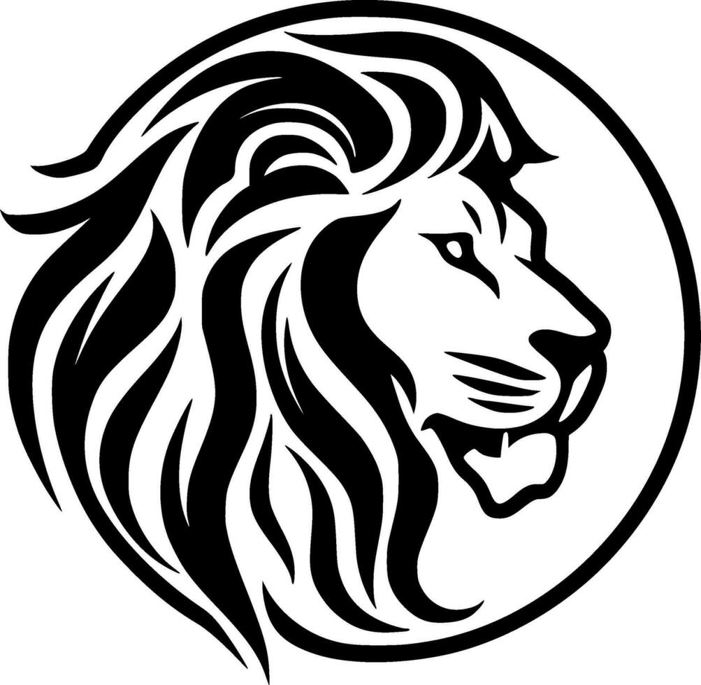 lion, noir et blanc vecteur illustration