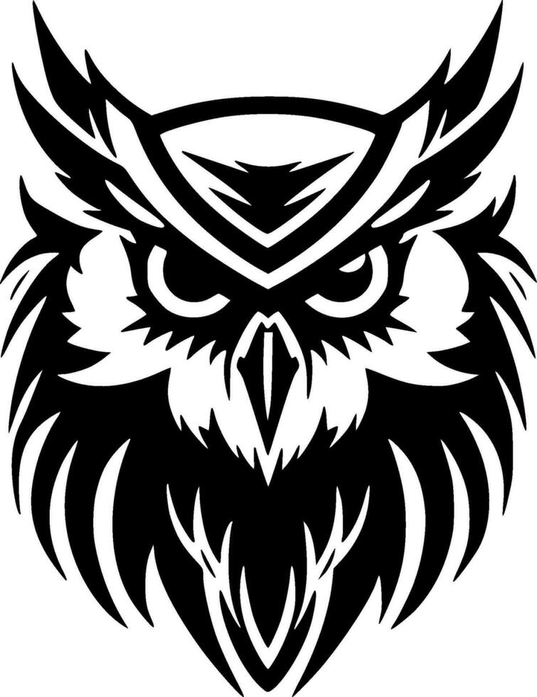 hibou - minimaliste et plat logo - vecteur illustration