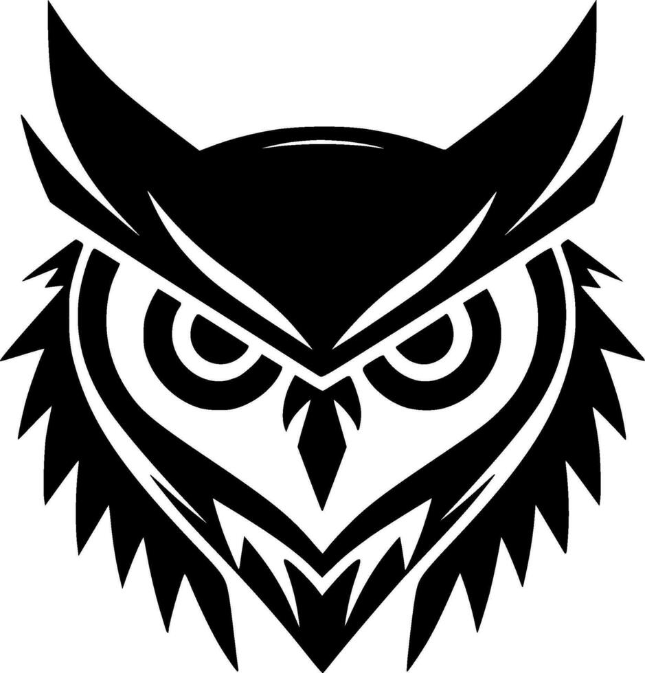 hibou - minimaliste et plat logo - vecteur illustration