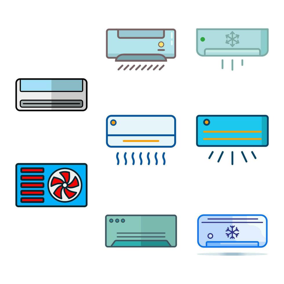 air conditionnement icône ensemble conception vecteur
