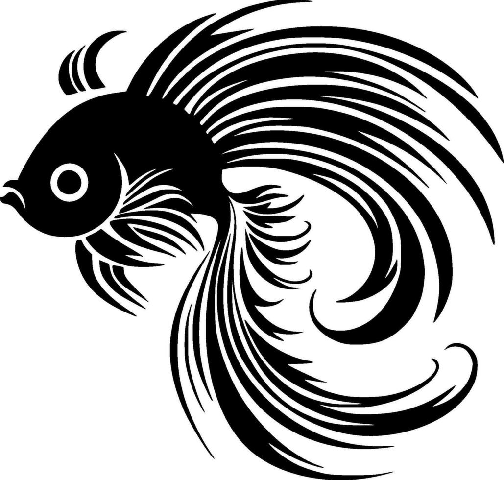 poisson - minimaliste et plat logo - vecteur illustration